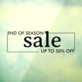 Zwart raamsticker voor einde-seizoen sale winkel (Vel 3)