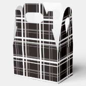 Zwart raamvenster geruite rasterstrepen Patroonont Bedankdoosjes (Geopend)