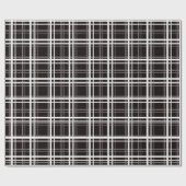 Zwart raamvenster geruite rasterstrepen Patroonont Cadeaupapier (Vlak)