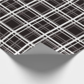 Zwart raamvenster geruite rasterstrepen Patroonont Cadeaupapier (Hoek)