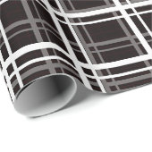 Zwart raamvenster geruite rasterstrepen Patroonont Cadeaupapier (Rol Hoek)