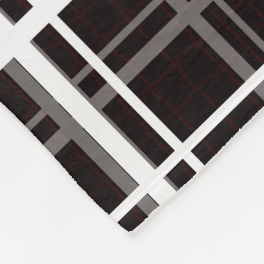 Zwart raamvenster geruite rasterstrepen Patroonont Fleece Deken (Hoek)