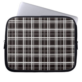 Zwart raamvenster geruite rasterstrepen Patroonont Laptop Sleeve