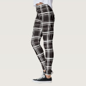 Zwart raamvenster geruite rasterstrepen Patroonont Leggings (Links)