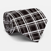 Zwart raamvenster geruite rasterstrepen Patroonont Stropdas (Opgerold)