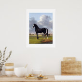 Zwart Race Paard circa 1828 Poster (Keuken)
