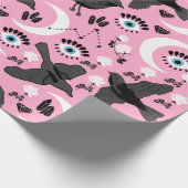 Zwart rafelpapier cadeaupapier (Hoek)