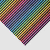 Zwart Rainbow Horizontale Strepen Wrapping Papier (Detail)