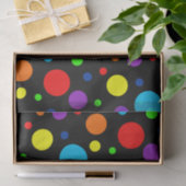 Zwart Rainbow Spots Tissue Paper Tissuepapier (Geschenk)