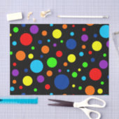 Zwart Rainbow Spots Tissue Paper Tissuepapier (Craft)