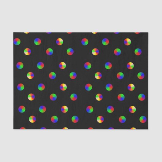 Zwart Rainbow Stippen LGBT Gay Pride Tissue Paper Tissuepapier (Voorkant)