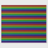 Zwart Rainbow Stripes inpakpapier (Vlak)