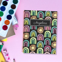 Zwart Rainbows & Suns Pattern Kinder Terug naar Sc