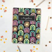Zwart Rainbows & Suns Pattern Kinder Terug naar Sc Notitieboek