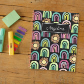 Zwart Rainbows & Suns Pattern Kinder Terug naar Sc Notitieboek