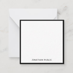 Zwart Rand Klassiek Kalligrafisch Getypt Eenvoudig Notitiekaartje