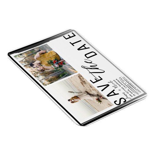 Zwart Rand Overlay Foto Opslaan de datum Bruiloft Magneet (Rechterzijde)