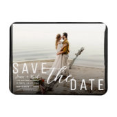 Zwart Rand Overlay Foto Opslaan de datum Bruiloft Magneet (Horizontaal)