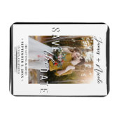 Zwart Rand Overlay Foto Opslaan de datum Bruiloft Magneet (Horizontaal)