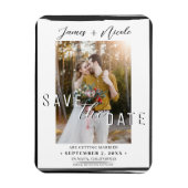 Zwart Rand Overlay Foto Opslaan de datum Bruiloft Magneet (Verticaal)