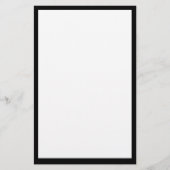 Zwart Rand Rand Effen Wit Effen Effen Gewoon Aange Briefpapier (Voorkant)