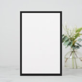 Zwart Rand Rand Effen Wit Effen Effen Gewoon Aange Briefpapier (Staand voorkant)