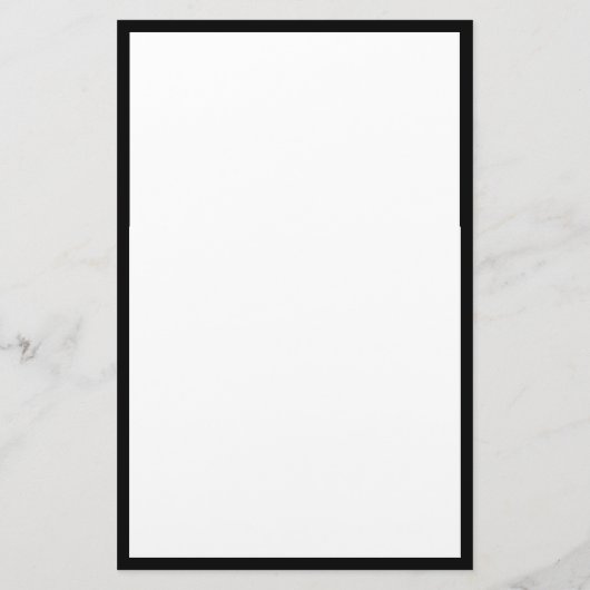 Zwart Rand Randen Wit Blank Classy Custom Briefpapier (Achterkant)