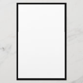 Zwart Rand Randen Wit Blank Classy Custom Briefpapier (Voorkant)