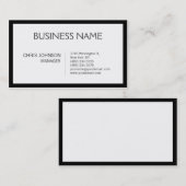 Zwart Rand Witte hedendaags Visitekaartje (Voorkant / Achterkant)