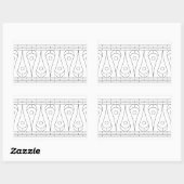  zwart randafbeelding. rechthoekige sticker (Vel)