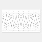 zwart randafbeelding. rechthoekige sticker (Voorkant)