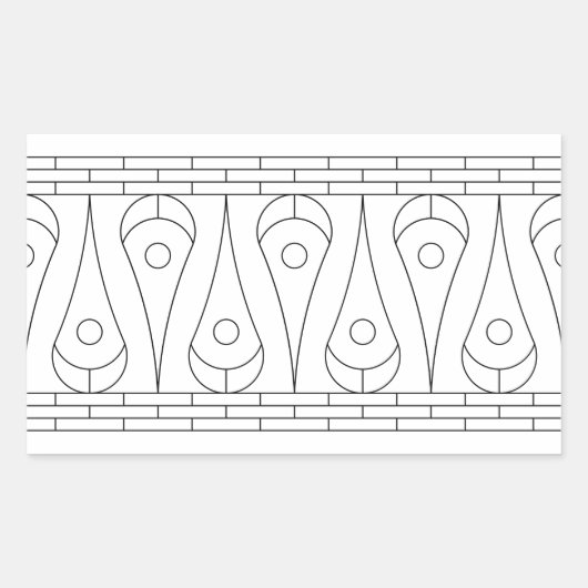  zwart randafbeelding. rechthoekige sticker (Voorkant)