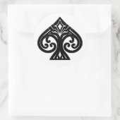 Zwart randloos Art Deco Ace of Spades Ronde Sticker (Tas)