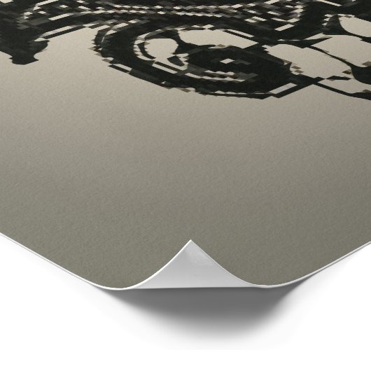 zwart ras Roze beige Poster (Hoek)