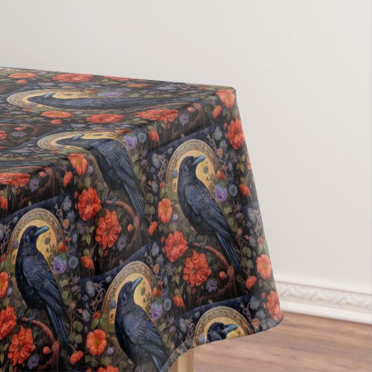 Zwart Raven Donker Gotisch Patroon Tafelkleed (Voorbeeld)