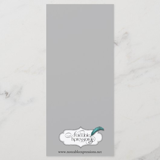 Zwart Raven Gotisch Lijst Bruiloft Menu (Achterkant)