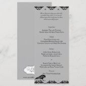 Zwart Raven Gotisch Lijst Bruiloft Menu (Voorkant / Achterkant)