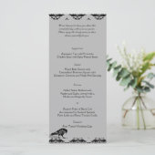 Zwart Raven Gotisch Lijst Bruiloft Menu (Staand voorkant)