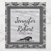 Zwart Raven Gotisch Lijst Bruiloft Wijn Label Etiket (Enkel label)