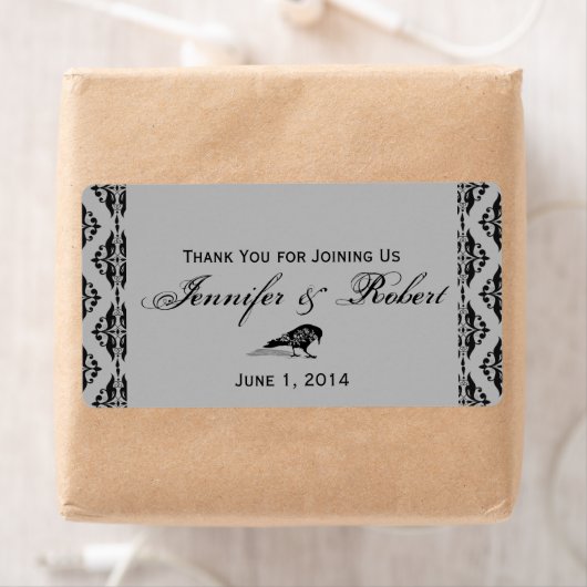 Zwart Raven Gotisch Lijst Waterflesetiket Etiket (Insitu)