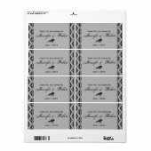 Zwart Raven Gotisch Lijst Waterflesetiket Etiket (Full Sheet)