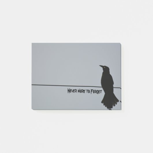 Zwart Raven Silhouet Gotisch Grijs Post-it® Notes (Voorkant)