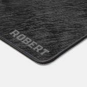 Zwart realistisch bonttextuur monogram bureaumat (Hoek)