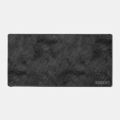 Zwart realistisch bonttextuur monogram bureaumat (Voorkant)