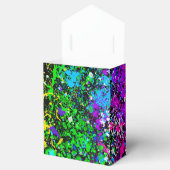 Zwart Regenboog Kleur Verf Splatter Verjaardagsfee Bedankdoosjes (Geopend)