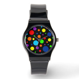 Zwart Regenboog Vlekken Horloge