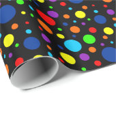 Zwart regenboog vlekken inpakpapier (Rol Hoek)