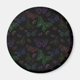 Zwart-regenbooggekleurde vlinders vliegen magneet