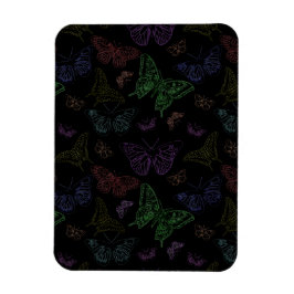 Zwart-regenbooggekleurde vlinders vliegen magneet