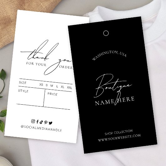 Zwart Retail Label Minimalistische Kleding Prijs L Visitekaartje